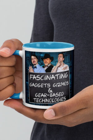 the brain trust on a mug: blue variant