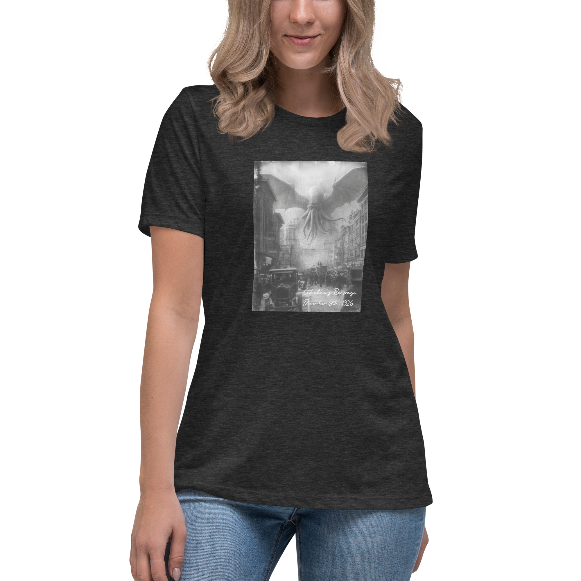 cthulhu's rampage t shirt (womens) cthulhu's rampage t shirt (womens)