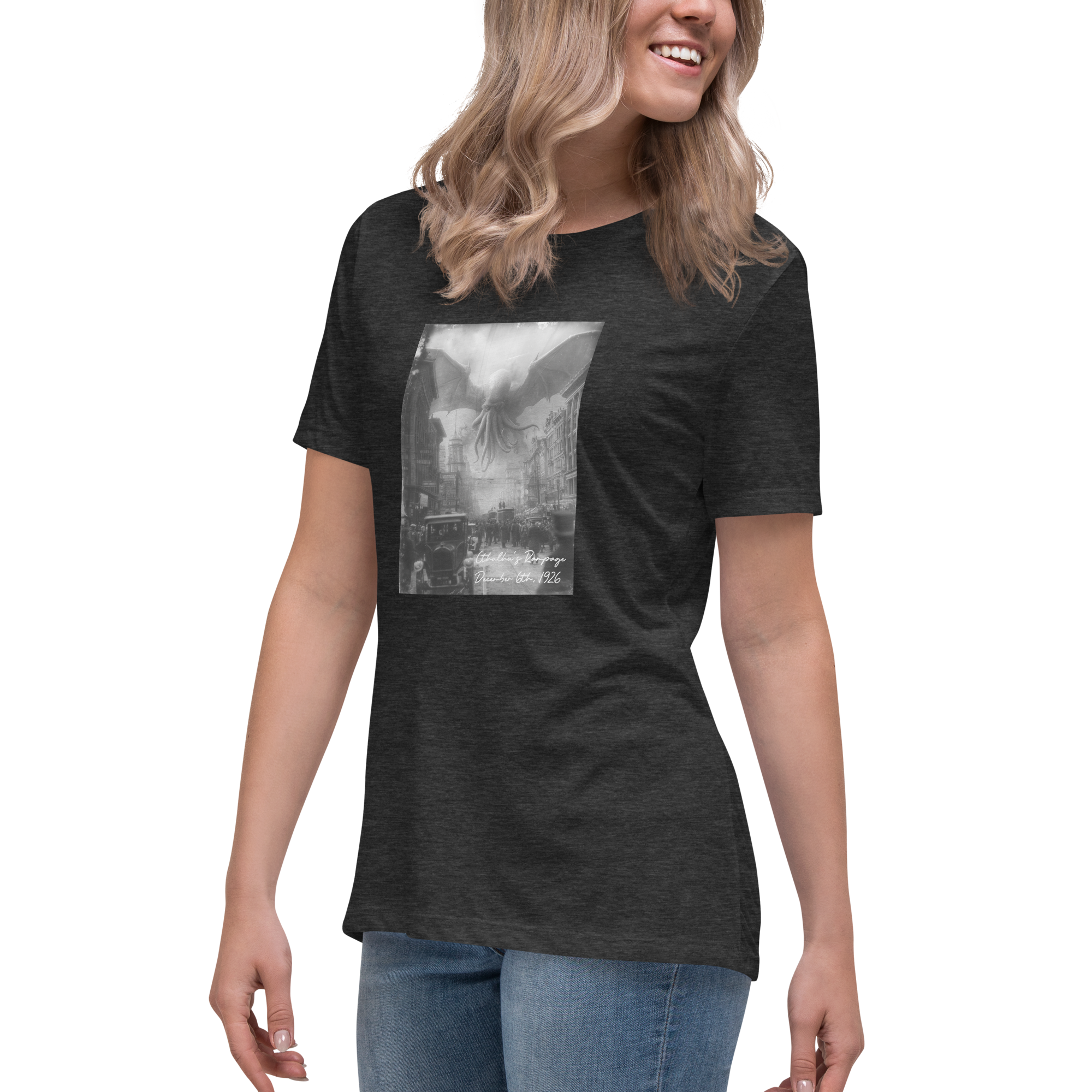 cthulhu's rampage t shirt (womens) cthulhu's rampage t shirt (womens)