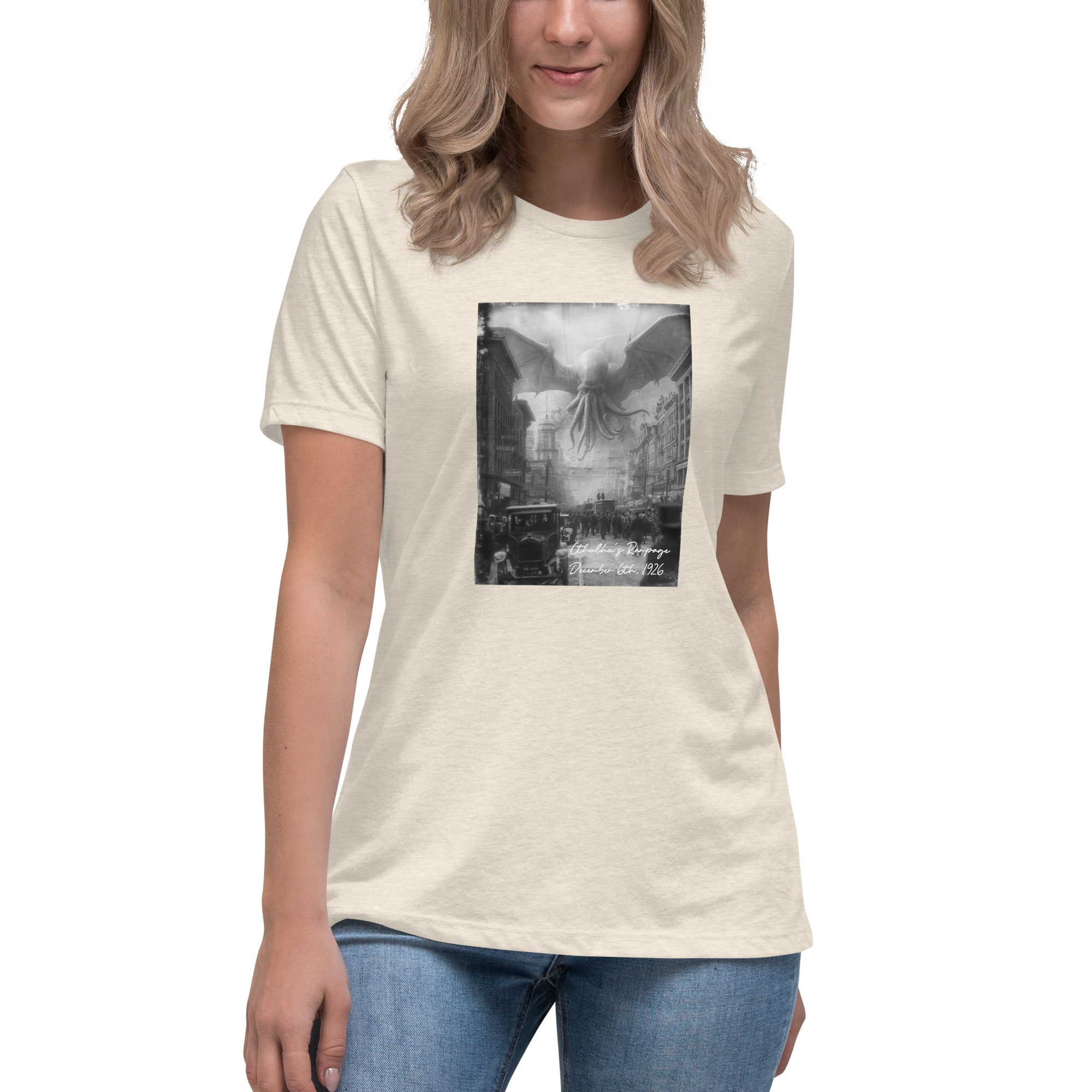 cthulhu's rampage t shirt (womens) cthulhu's rampage t shirt (womens)