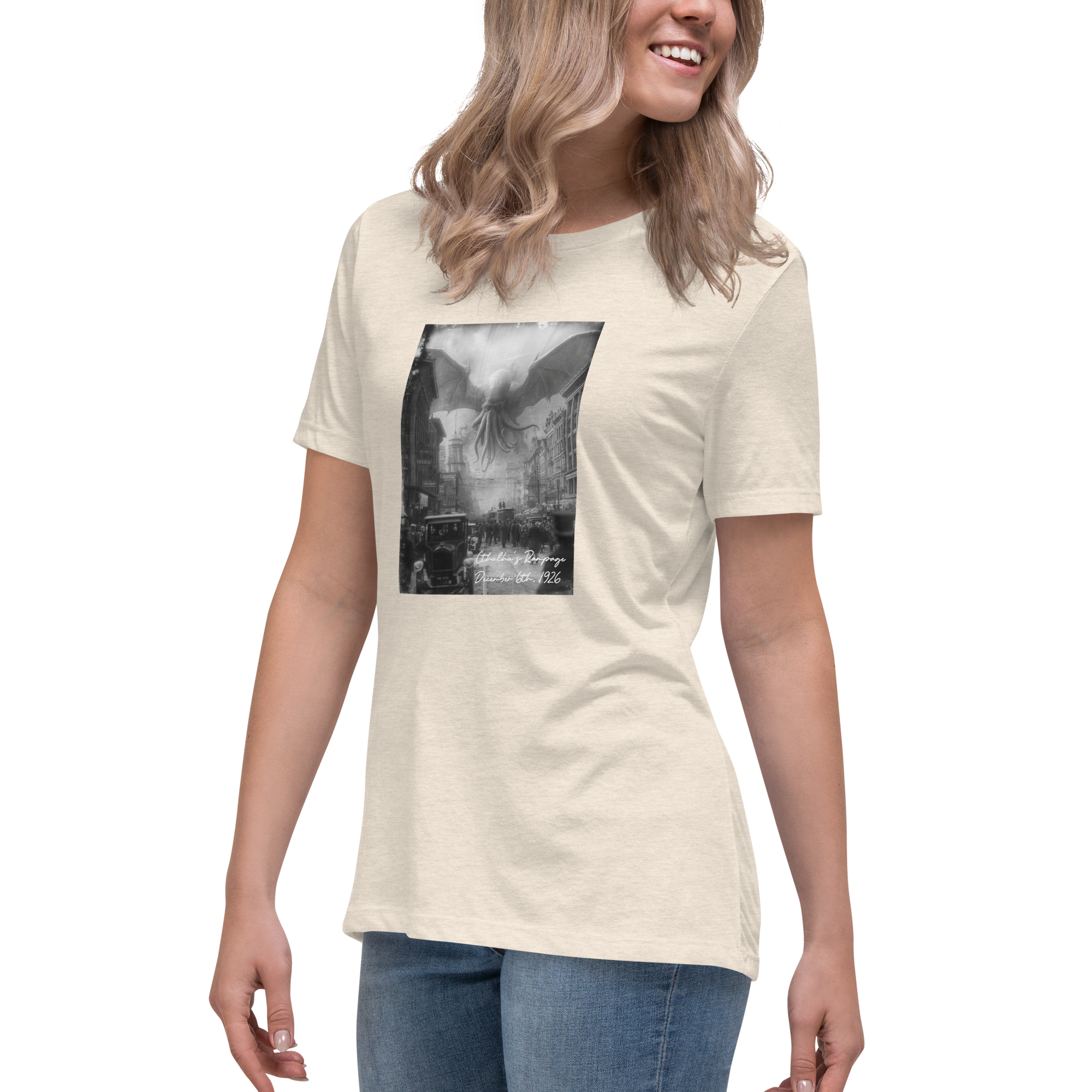 cthulhu's rampage t shirt (womens) cthulhu's rampage t shirt (womens)
