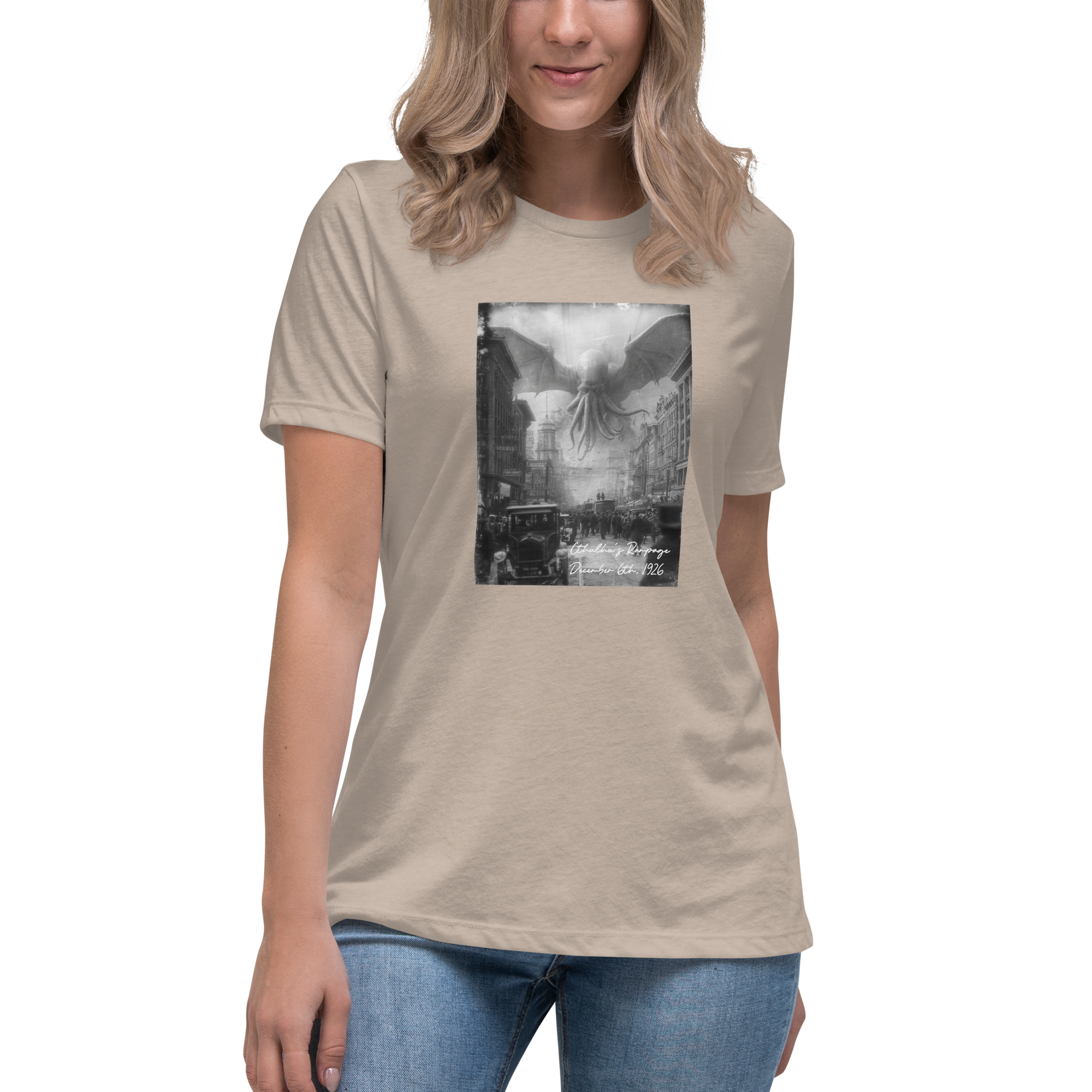 cthulhu's rampage t shirt (womens) cthulhu's rampage t shirt (womens)