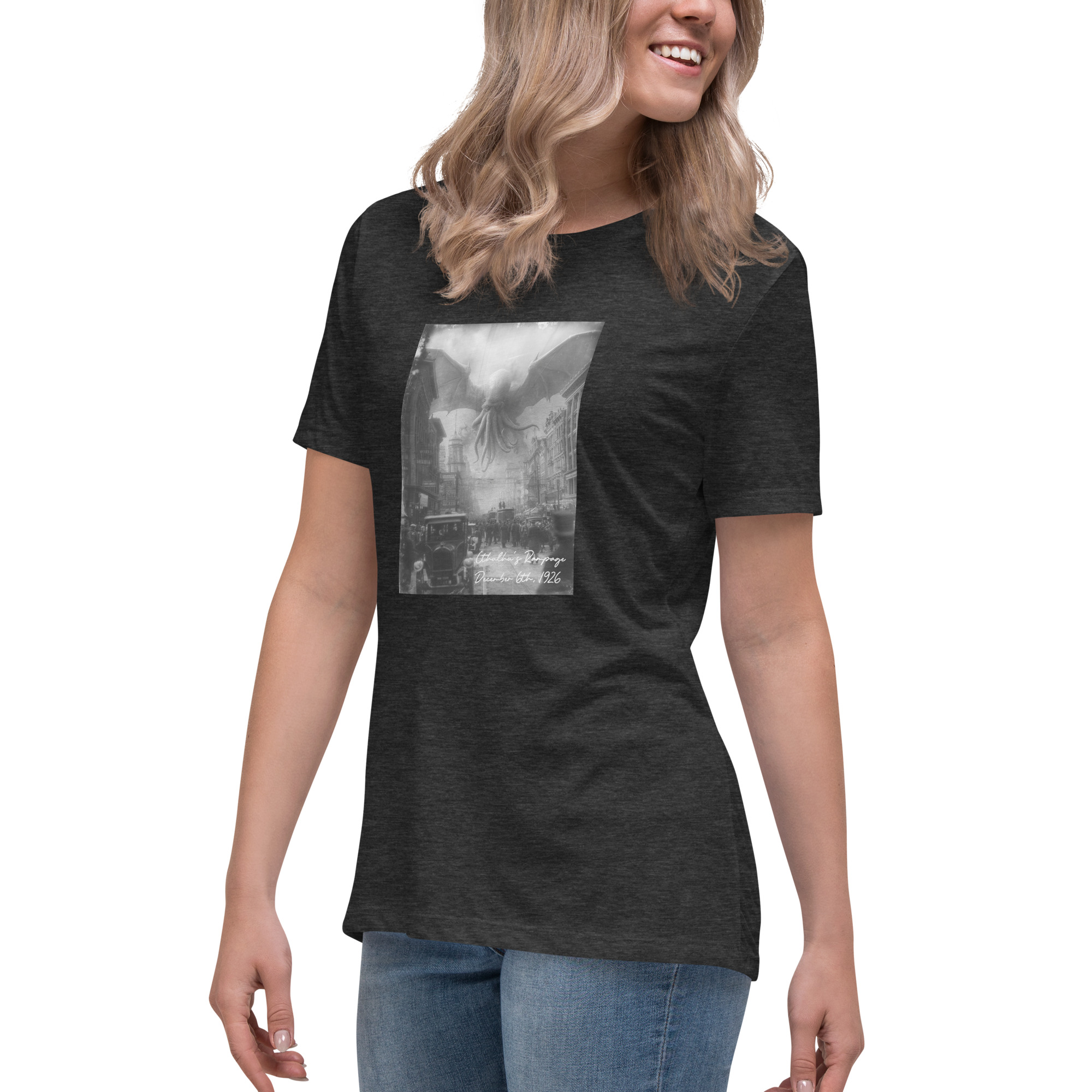 cthulhu's rampage t shirt (womens) cthulhu's rampage t shirt (womens)